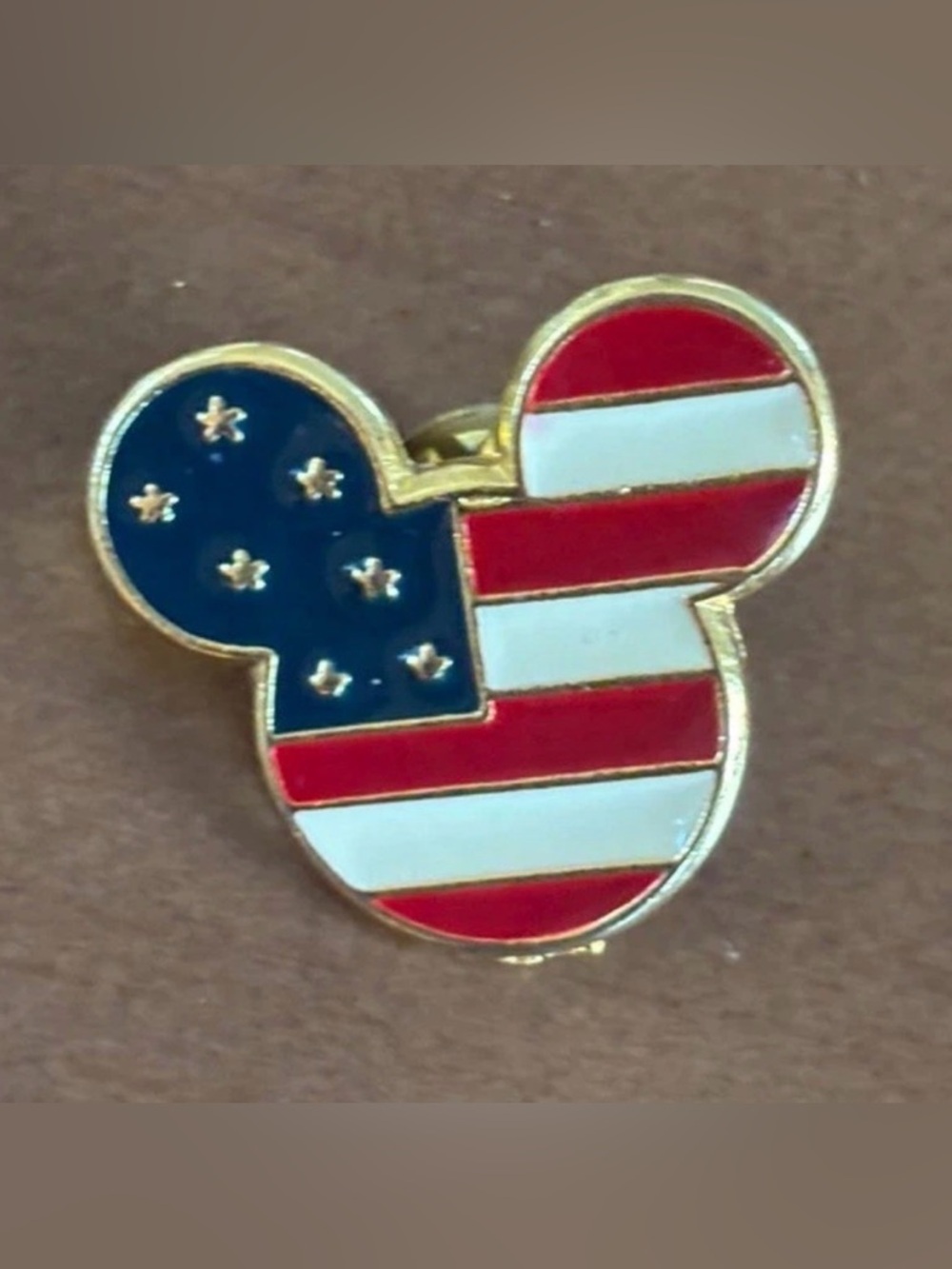 Disney Mickey Mouse American Flag Collectable Pin 1.25" Wide